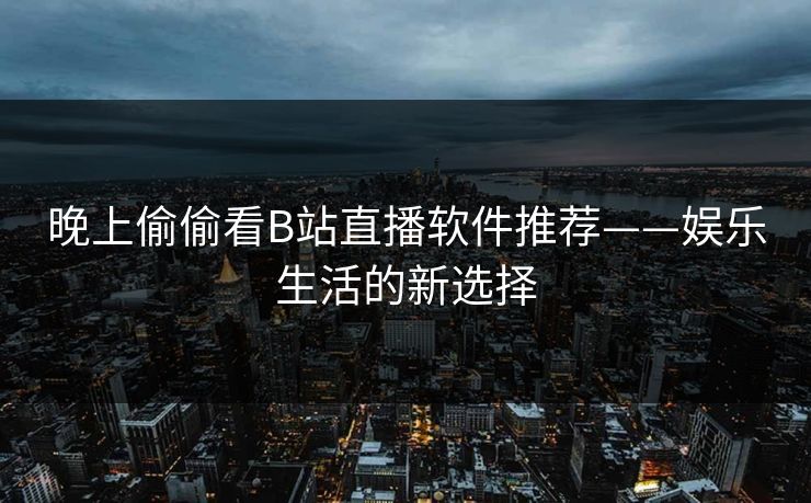 晚上偷偷看B站直播软件推荐——娱乐生活的新选择