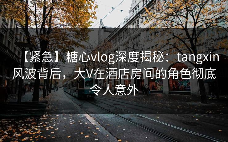 【紧急】糖心vlog深度揭秘：tangxin风波背后，大V在酒店房间的角色彻底令人意外