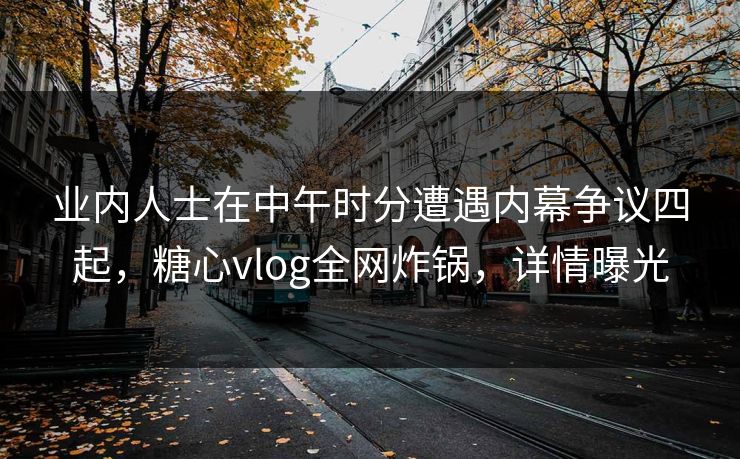 业内人士在中午时分遭遇内幕争议四起,糖心vlog全网炸锅,详情曝光 业内人士在中午时分遭遇内幕争议四起,糖心vlog全网炸锅,详情曝光